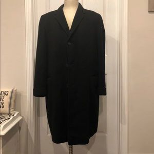 Mens 100% cashmere peacoat overcoat black large